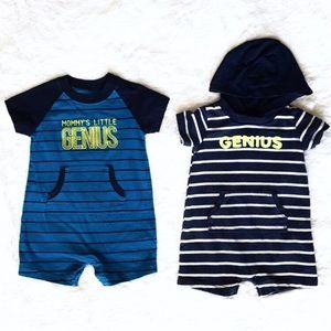 👶💙 Carter’s GENIUS - 2 Boys Bodysuits (9 Months)
